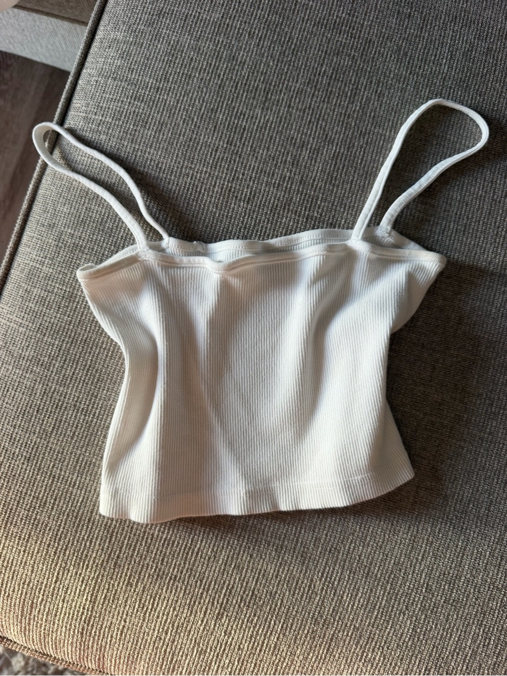 Brandy Melville White Ribbed Cropped Camisole